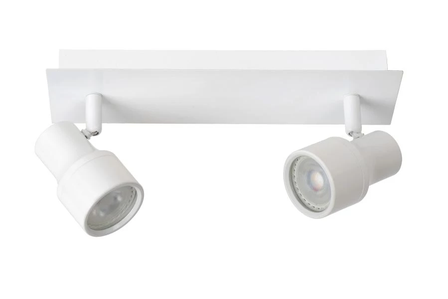 Lucide SIRENE-LED - Deckenstrahler Badezimmer - Ø 10 cm - LED Dim. - GU10 - 2x5W 3000K - IP44 - Weiß - UIT